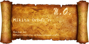 Mikita Orbán névjegykártya